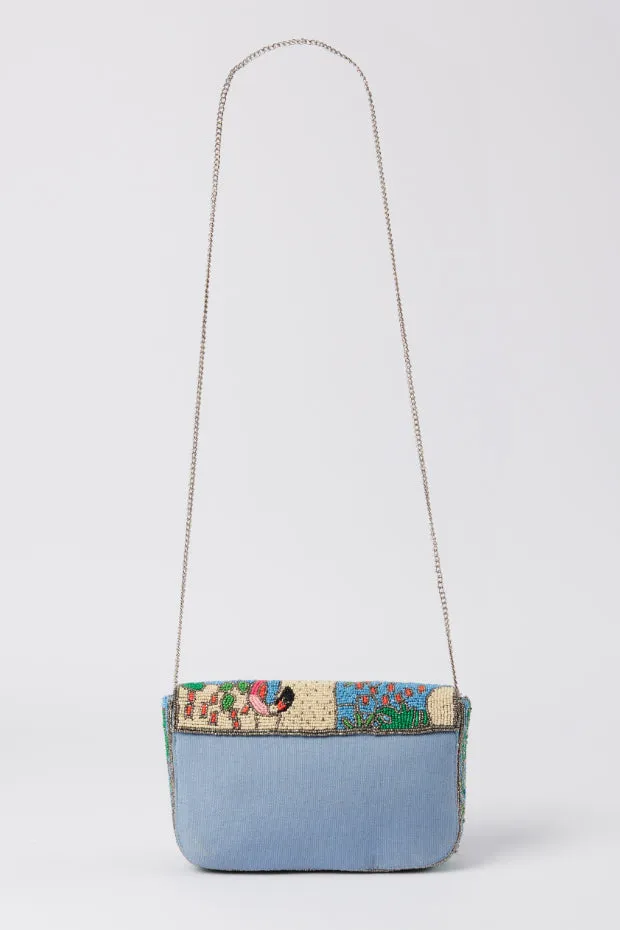 Flamingo Fever Blue Sequin Bag