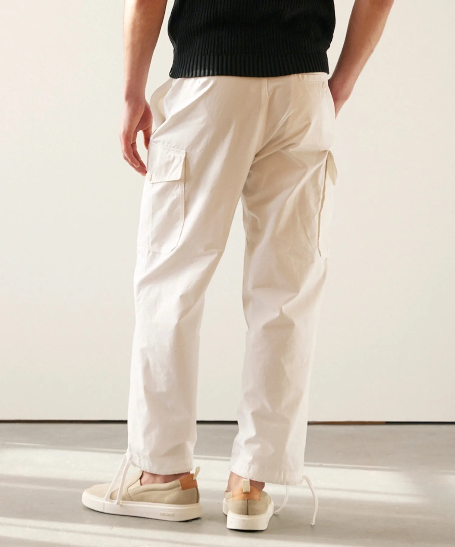 Garment Dyed Cargo Pant in White