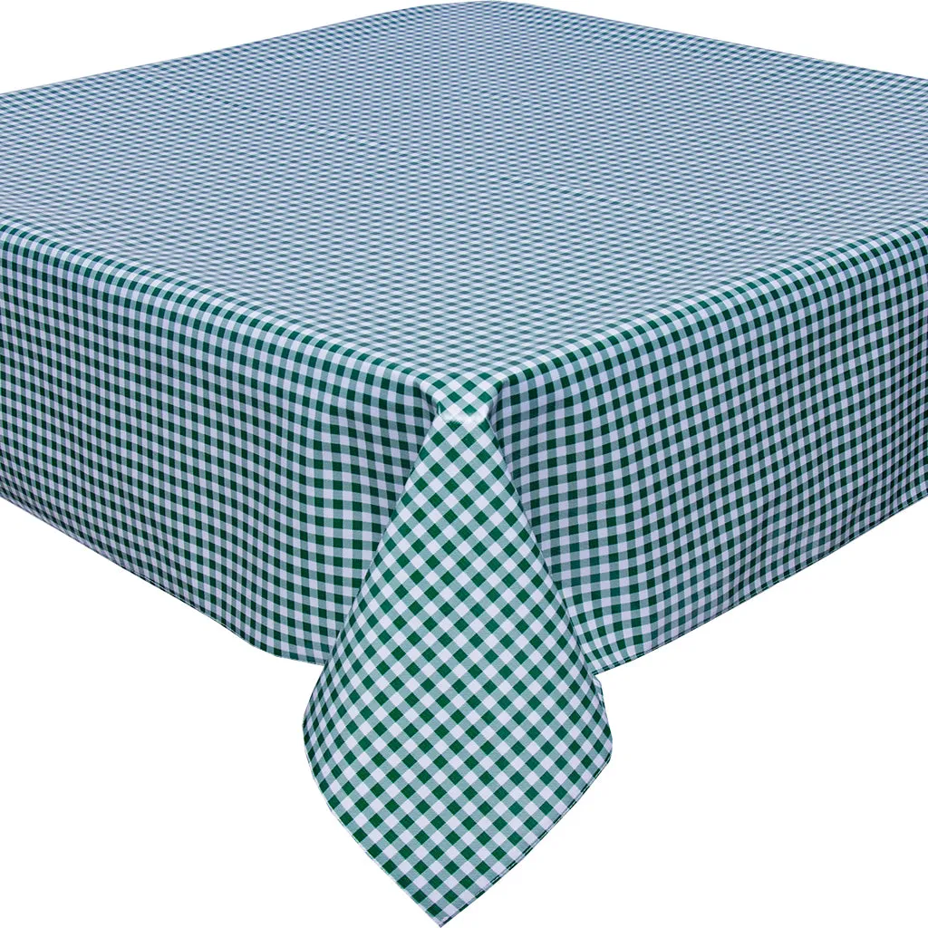 Gingham Green Oilcloth Tablecloth