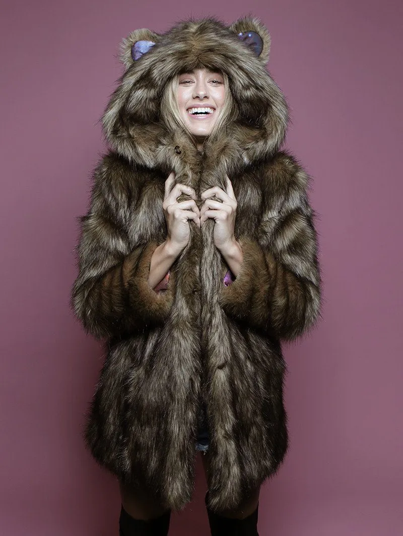 Grizzly Golden Galaxy Faux Fur Coat