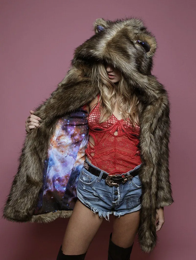 Grizzly Golden Galaxy Faux Fur Coat