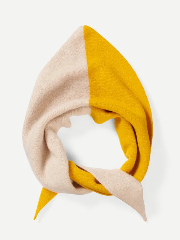 HALF HALF TRIANGLE NECKERCHIEF GOLDEN EYE & OATMEAL