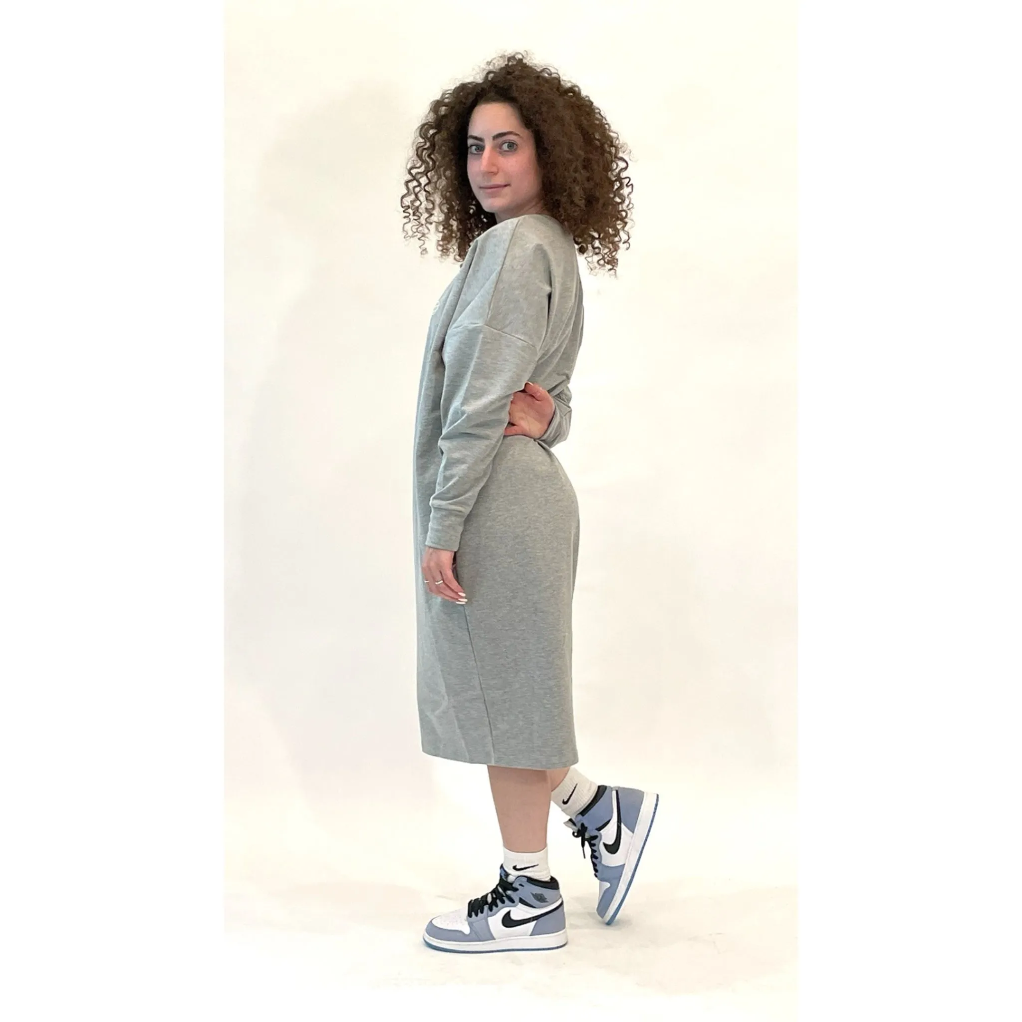 Heather Grey Logo Sweatshirt Dress by Mikah