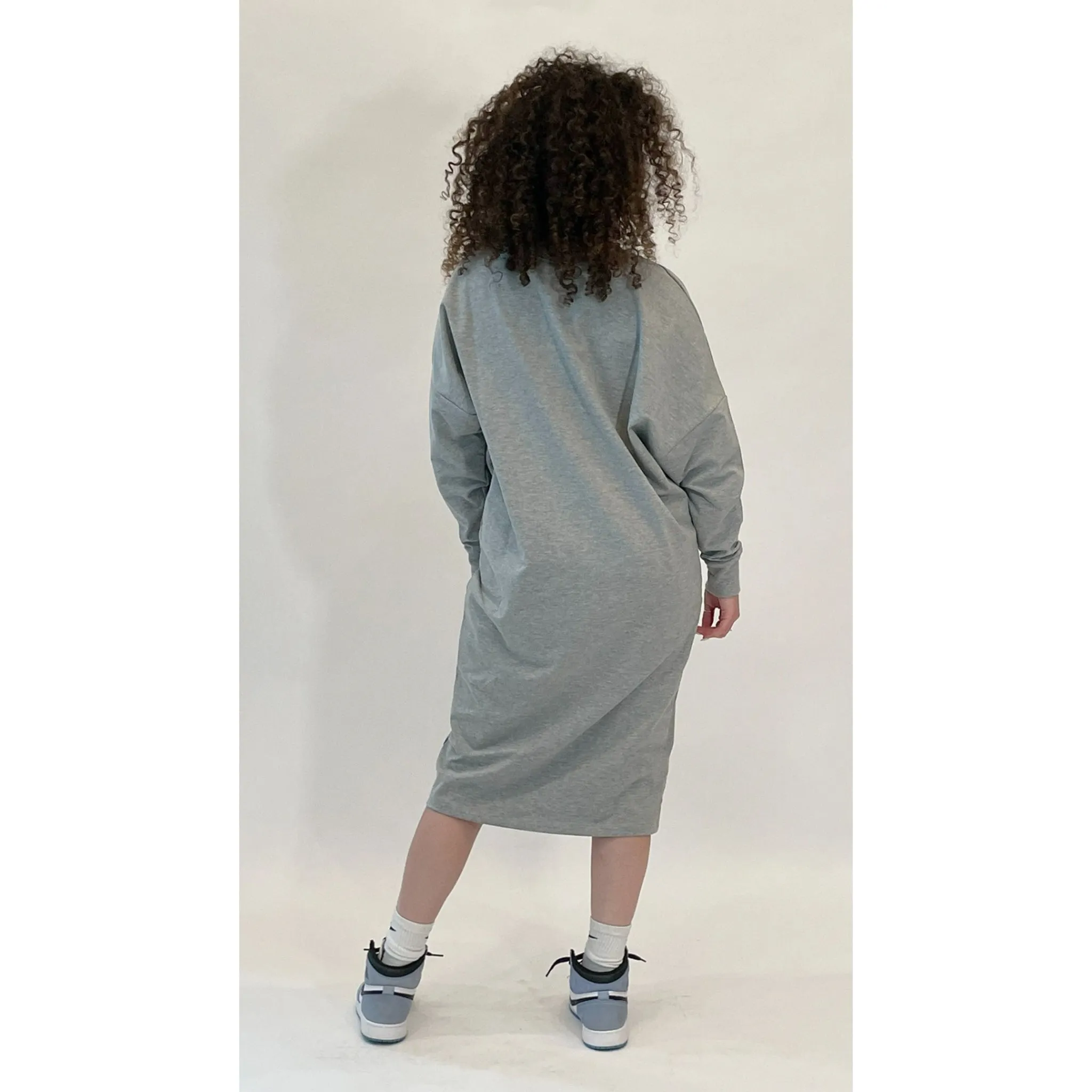 Heather Grey Logo Sweatshirt Dress by Mikah