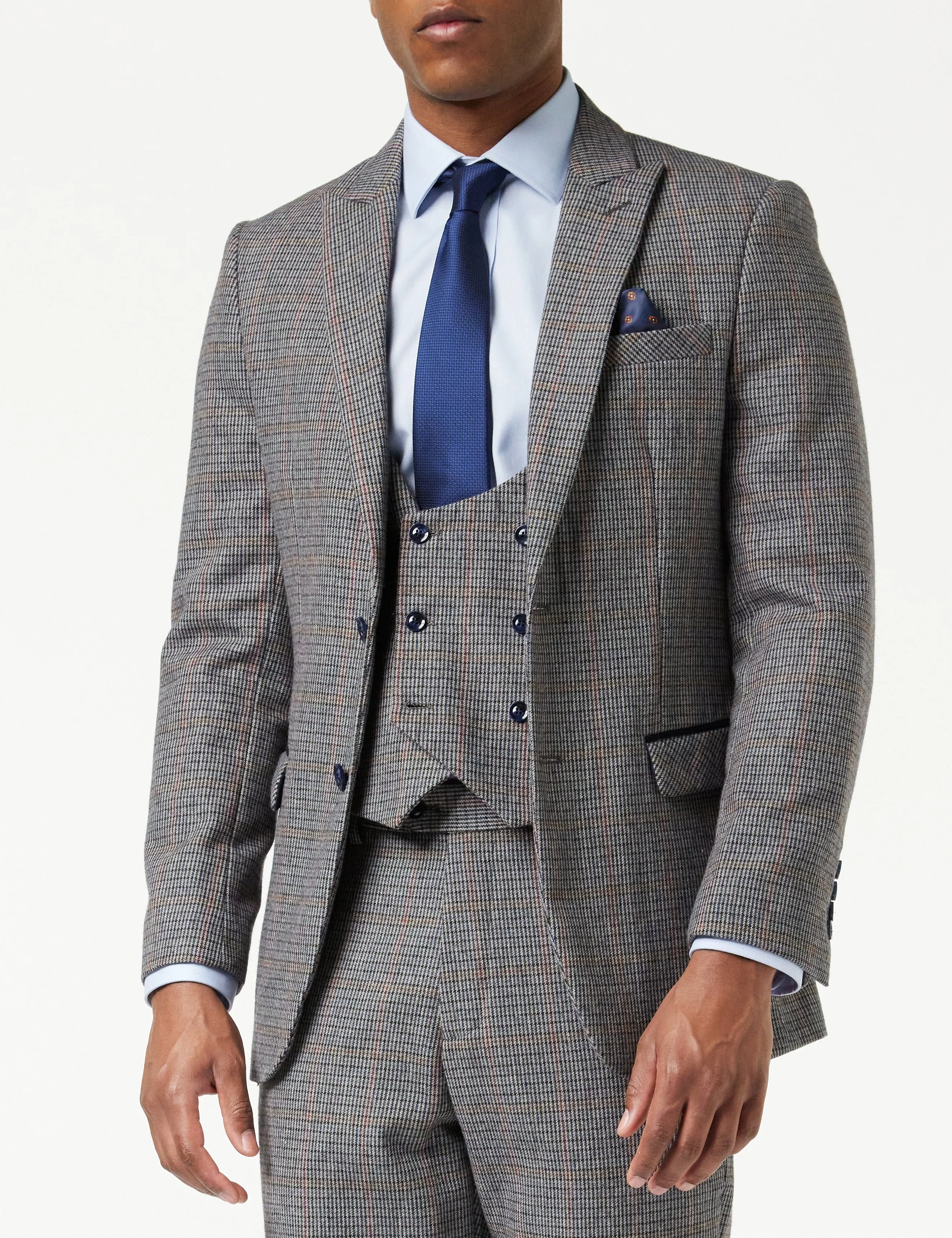 HERVE – BLUE HOUNDSTOOTH TWEED SUIT