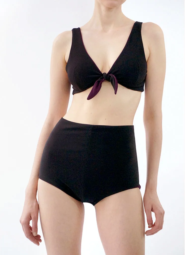 HILO TWO PIECE SWIM SUIT (REVERSIBLE BLACK/BERRY)