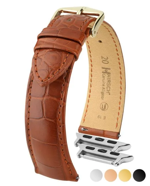 HIRSCH GENUINE ALLIGATOR Matte Watch Band  1022 07