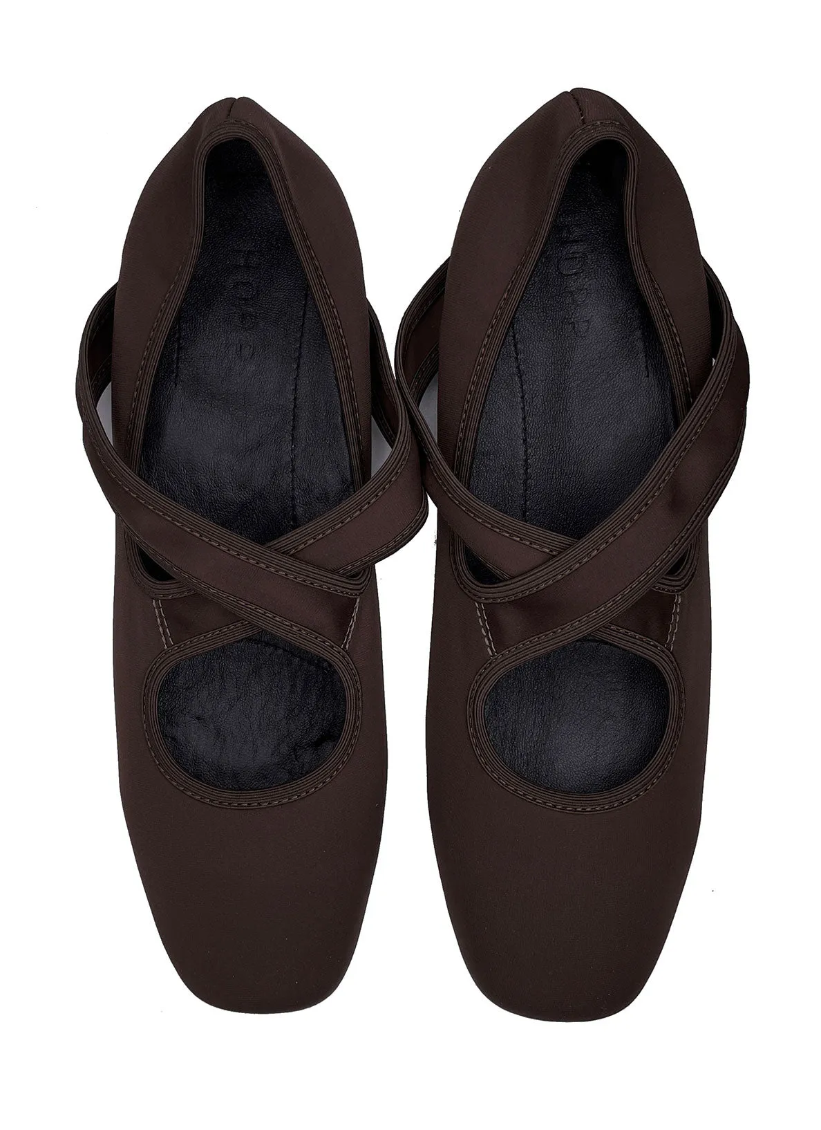 Hopp Studios X Ballet Flats in Cacao Brown