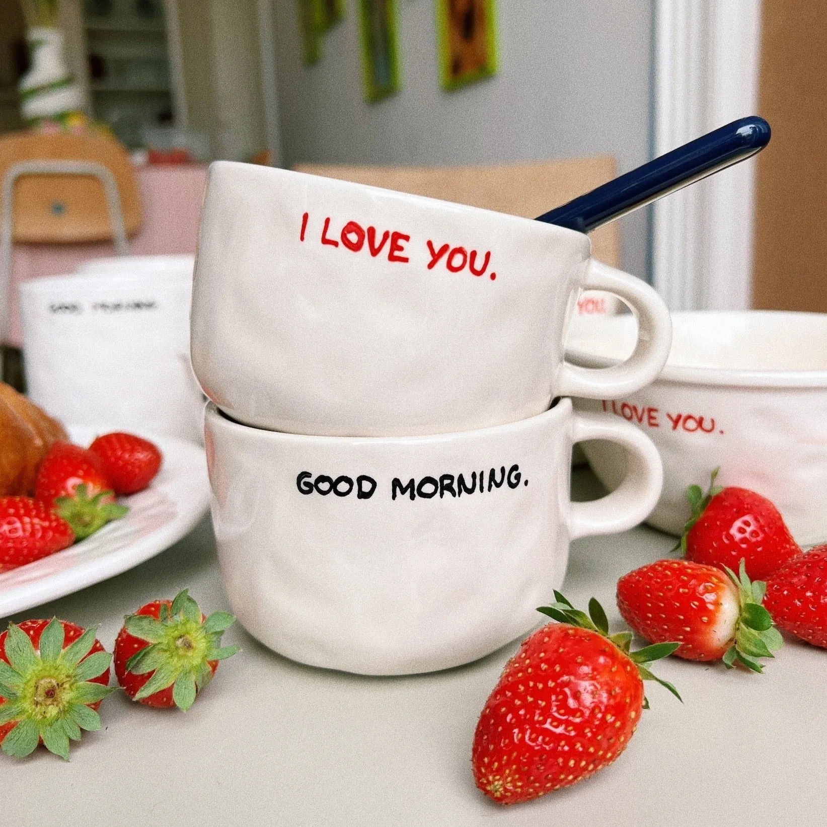 'I Love You' Ceramic Cappuccino Mug | White