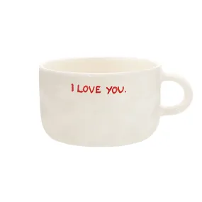 'I Love You' Ceramic Cappuccino Mug | White