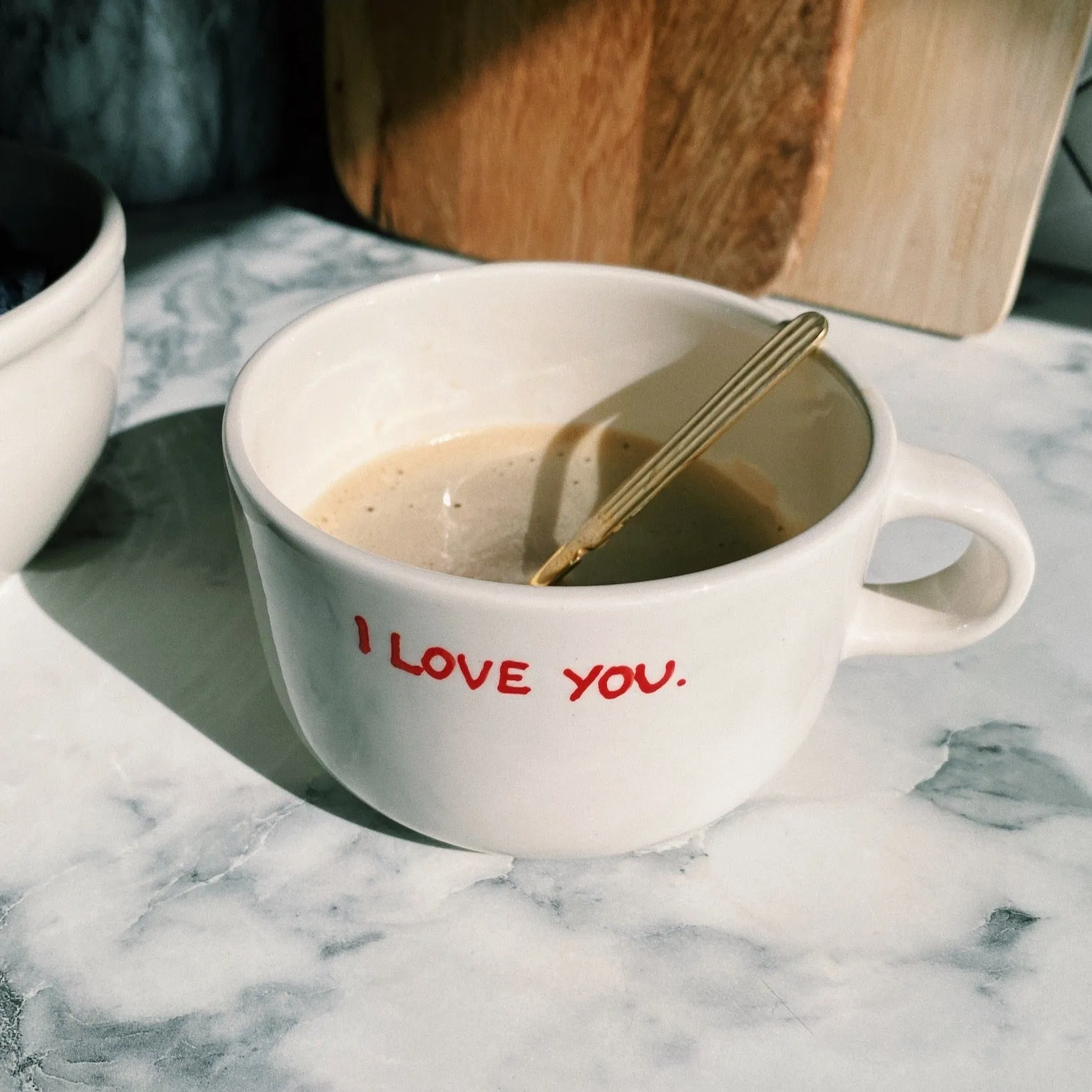 'I Love You' Ceramic Cappuccino Mug | White