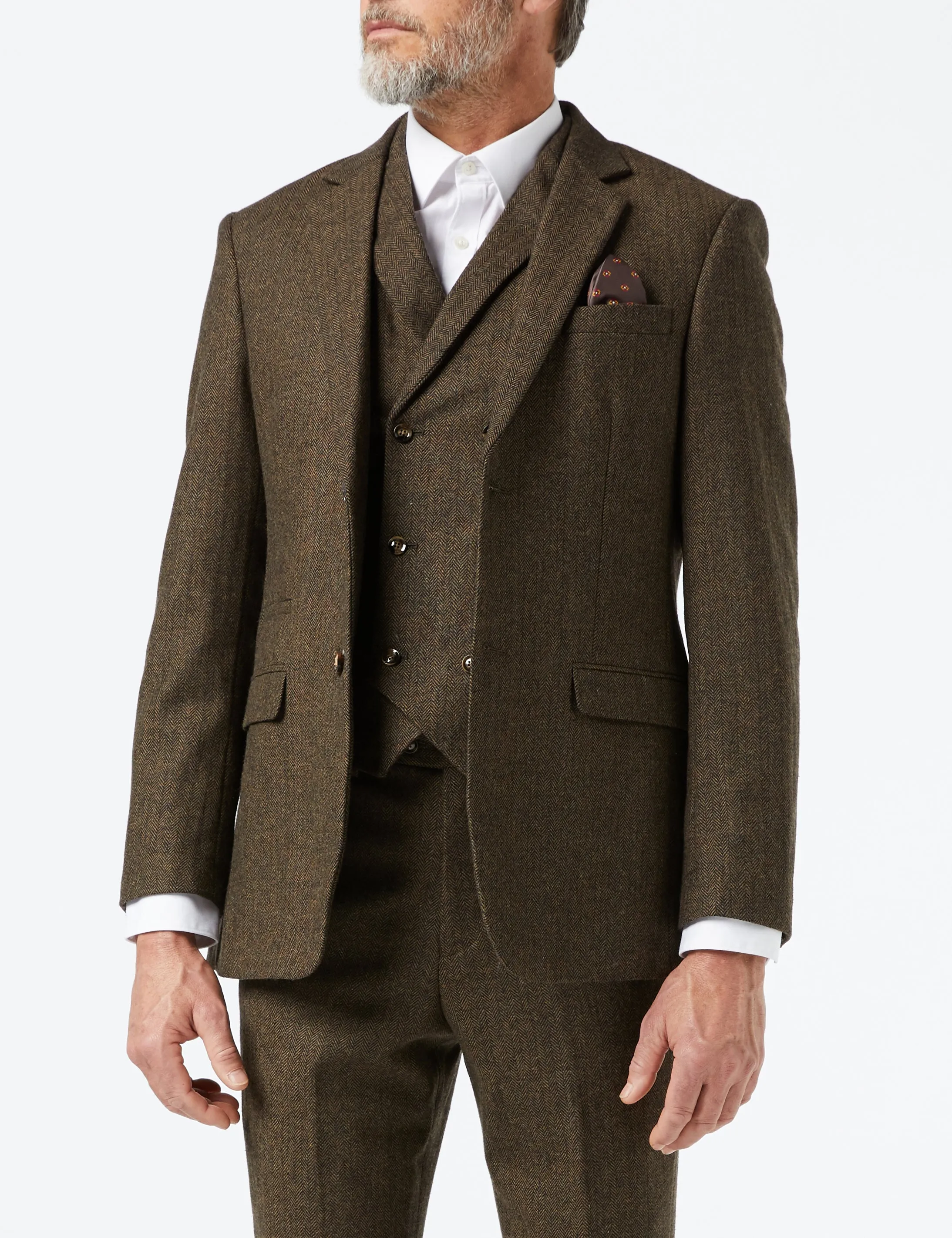 JAX - BROWN HERRINGBONE TWEED SUIT