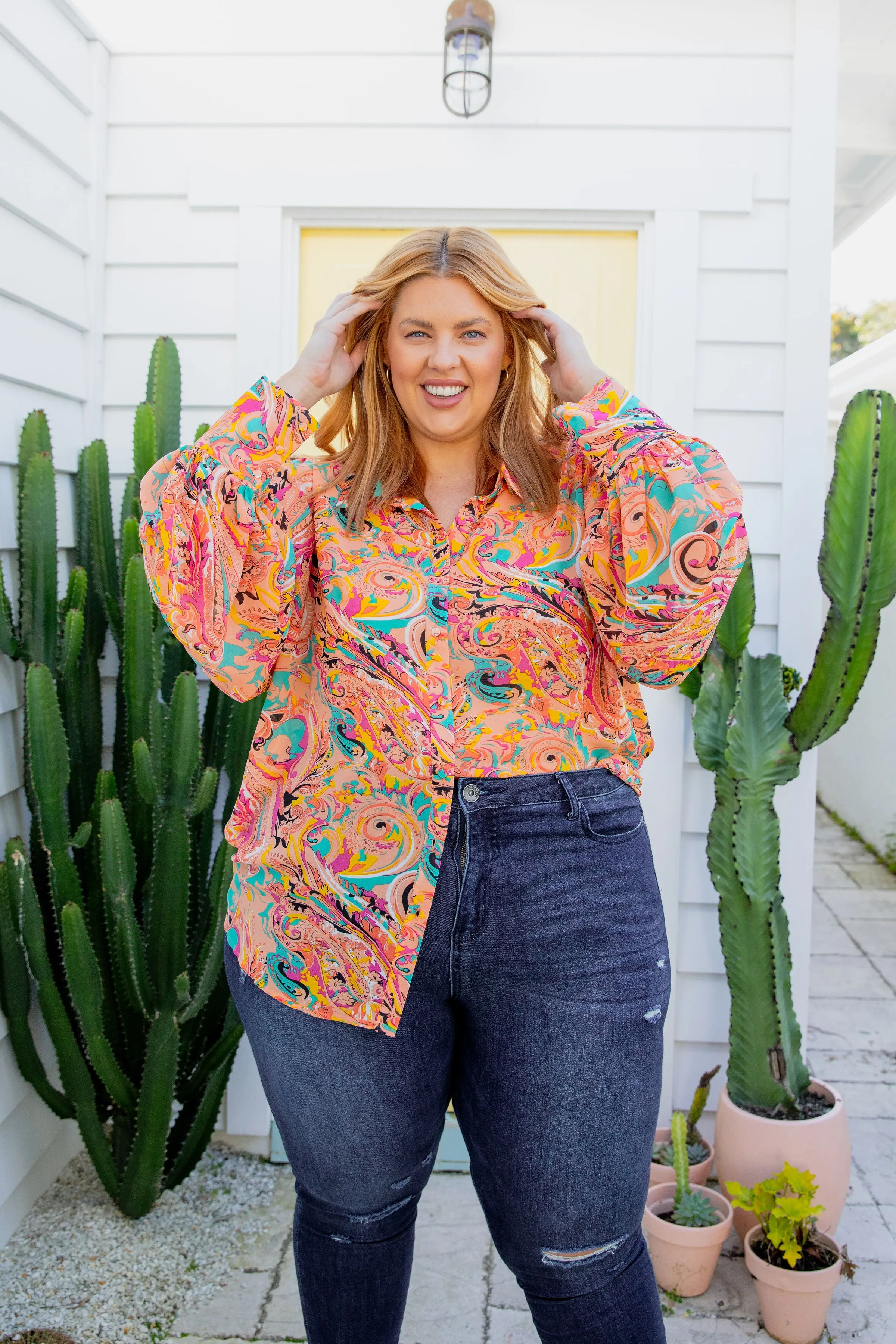 Kailey Blouse in Coral