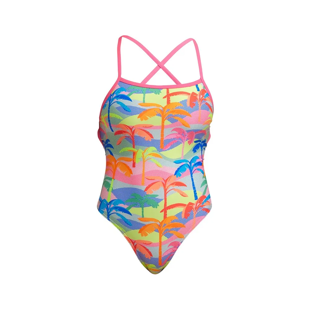 LADIES POKA PALM STRAPPED IN ONE PIECE