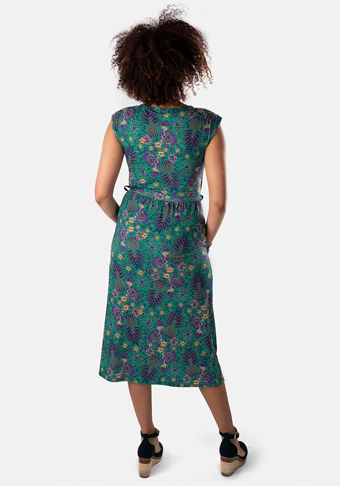 Loz Tropical Pineapple Print Midi Dress