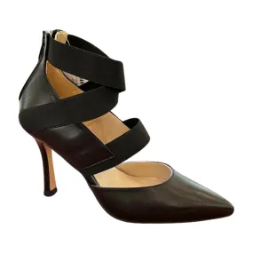 MARIAN Black Leather Criss Cross Stiletto Shoe