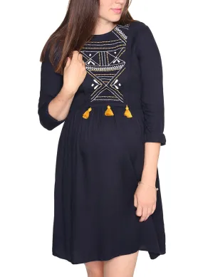 Maternity & Nursing Embroidered Dress - Heaven Bells