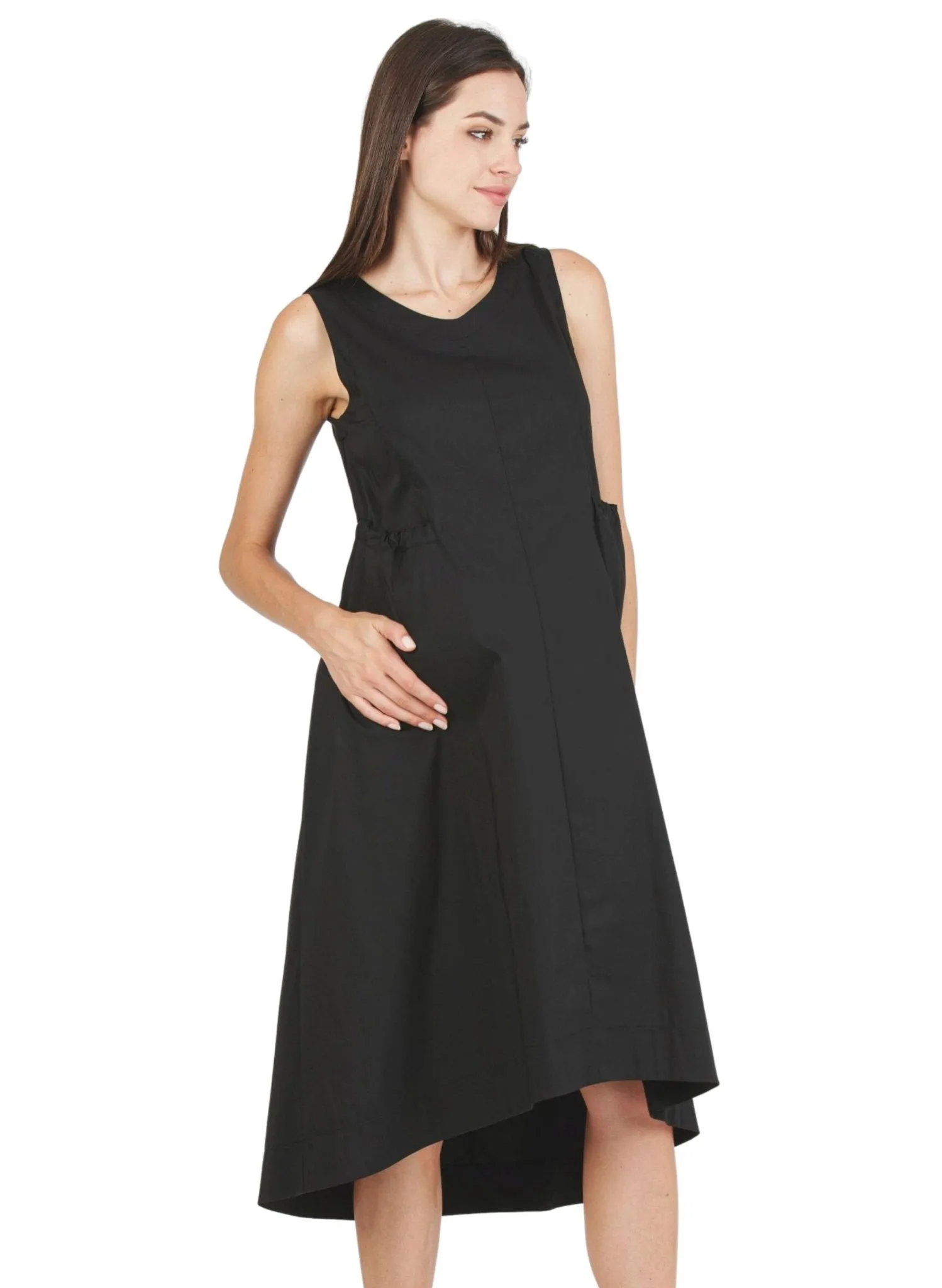 Maternity Cotton Dress - Black