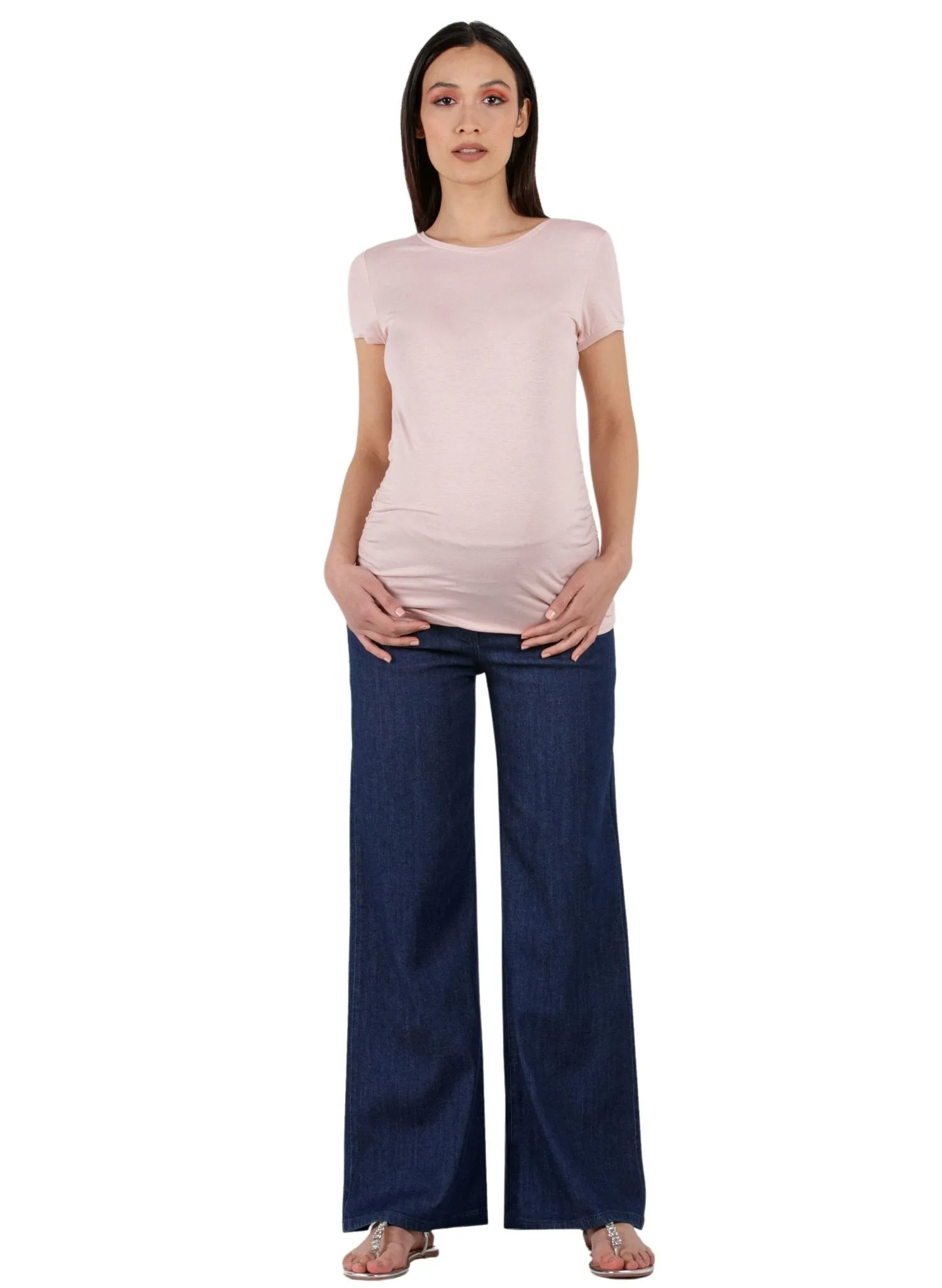 Maternity T-shirt with Back Yoke - Pink