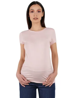 Maternity T-shirt with Back Yoke - Pink