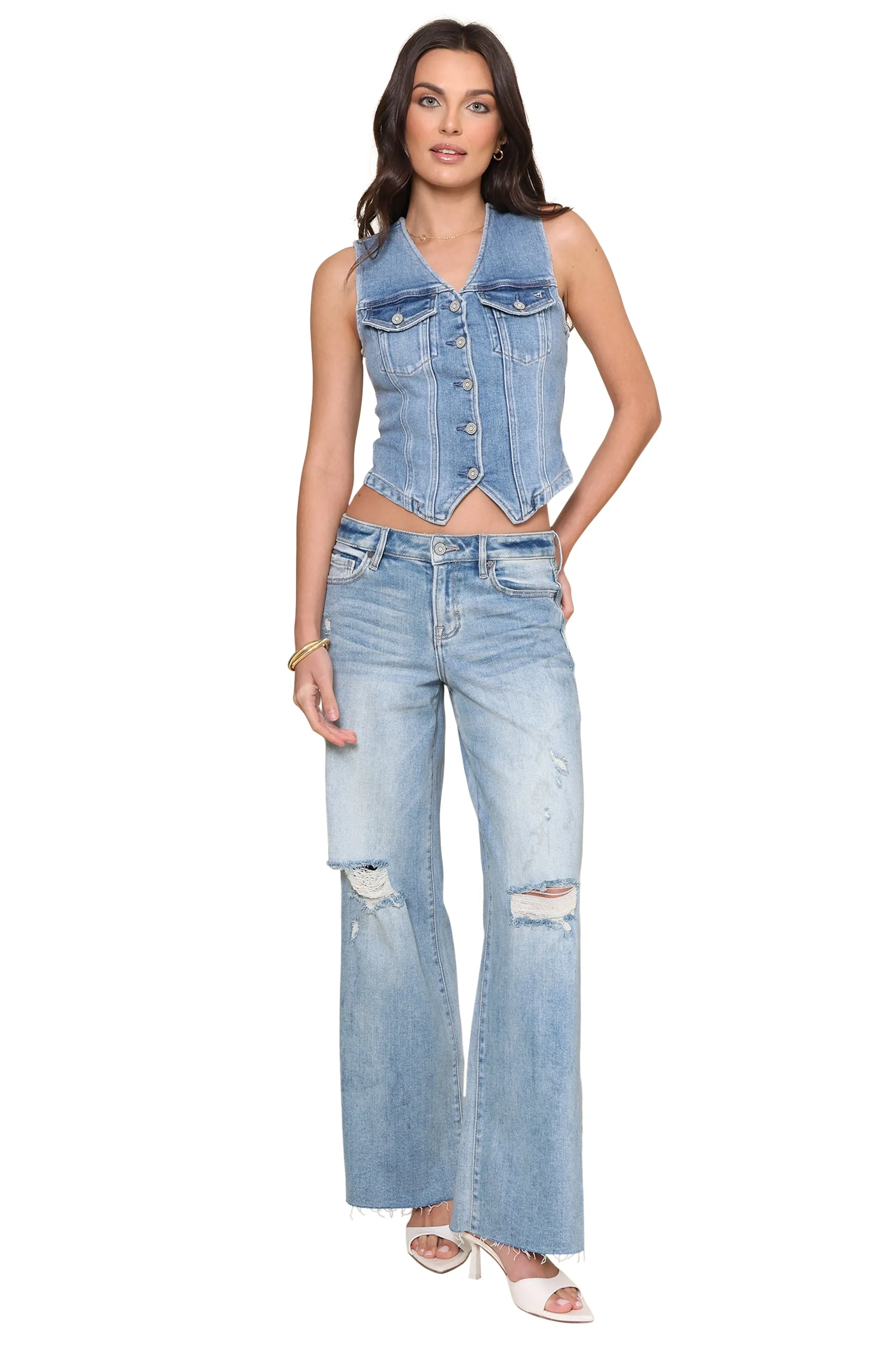 Medium Wash Denim Vest