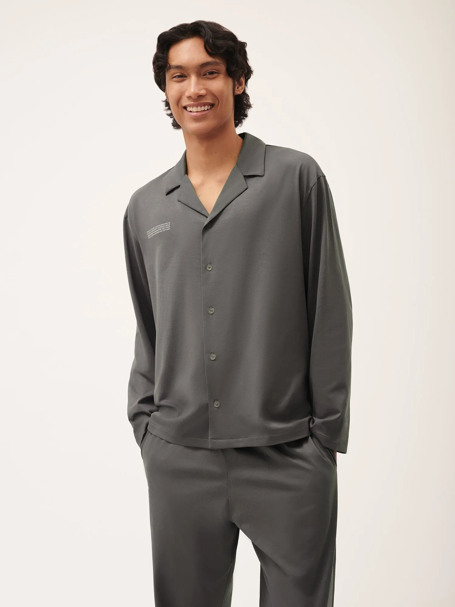 Mens 365 Lightweight Long Pyjama Set—atmosphere grey