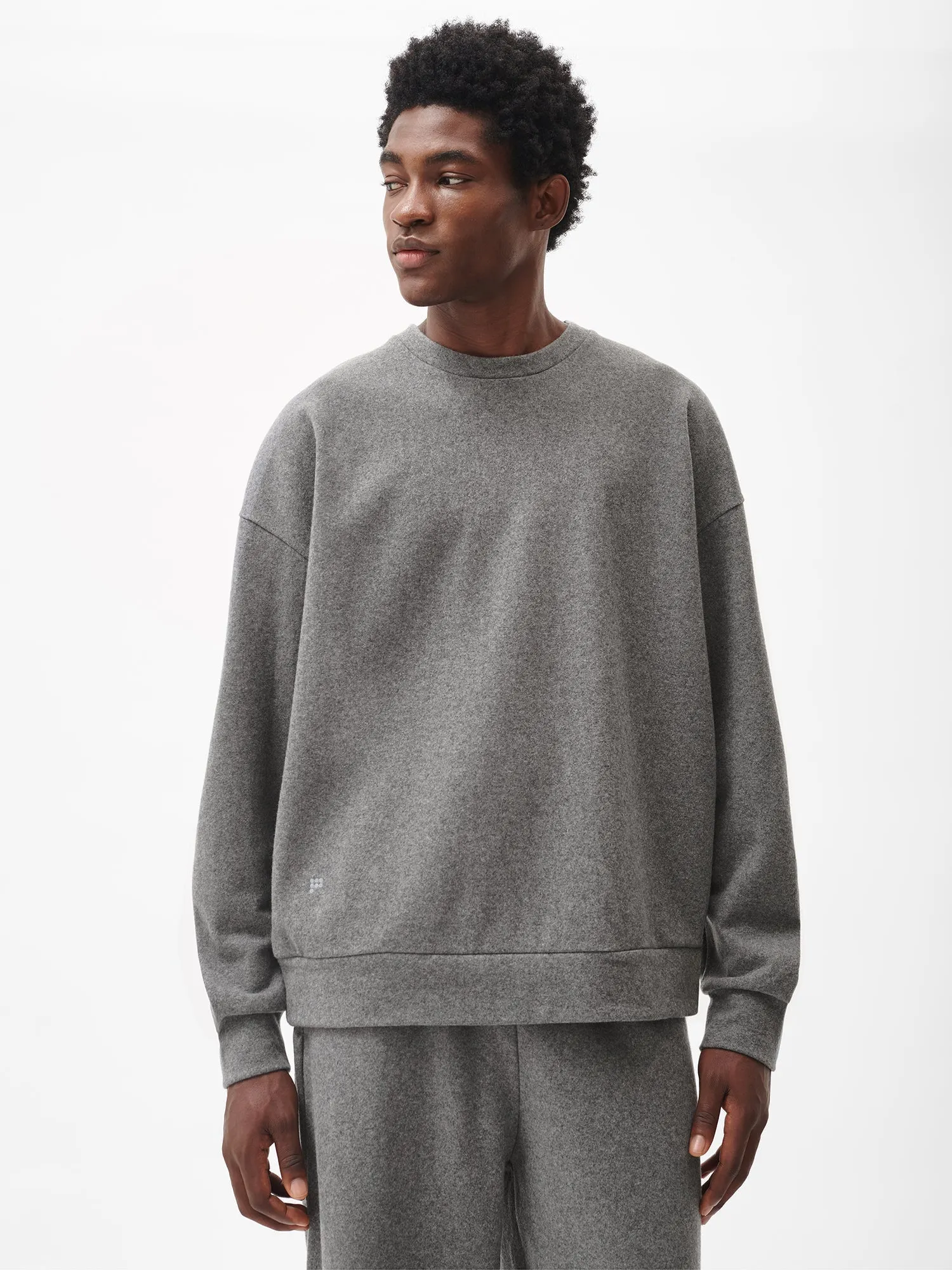 Mens Archive Recycled Wool Jersey Oversized Sweater—volcanic grey