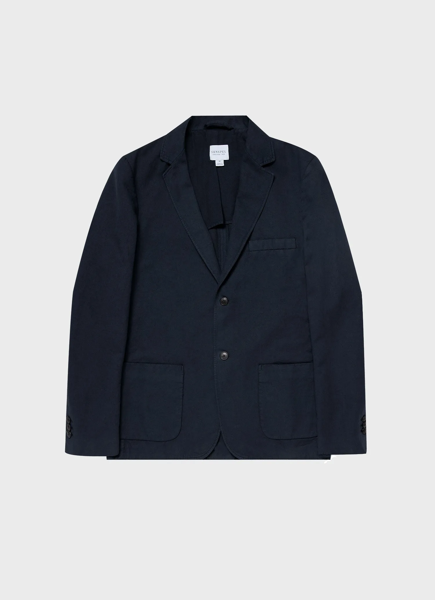 Men's Cotton Linen Two-Piece Suit in Navy