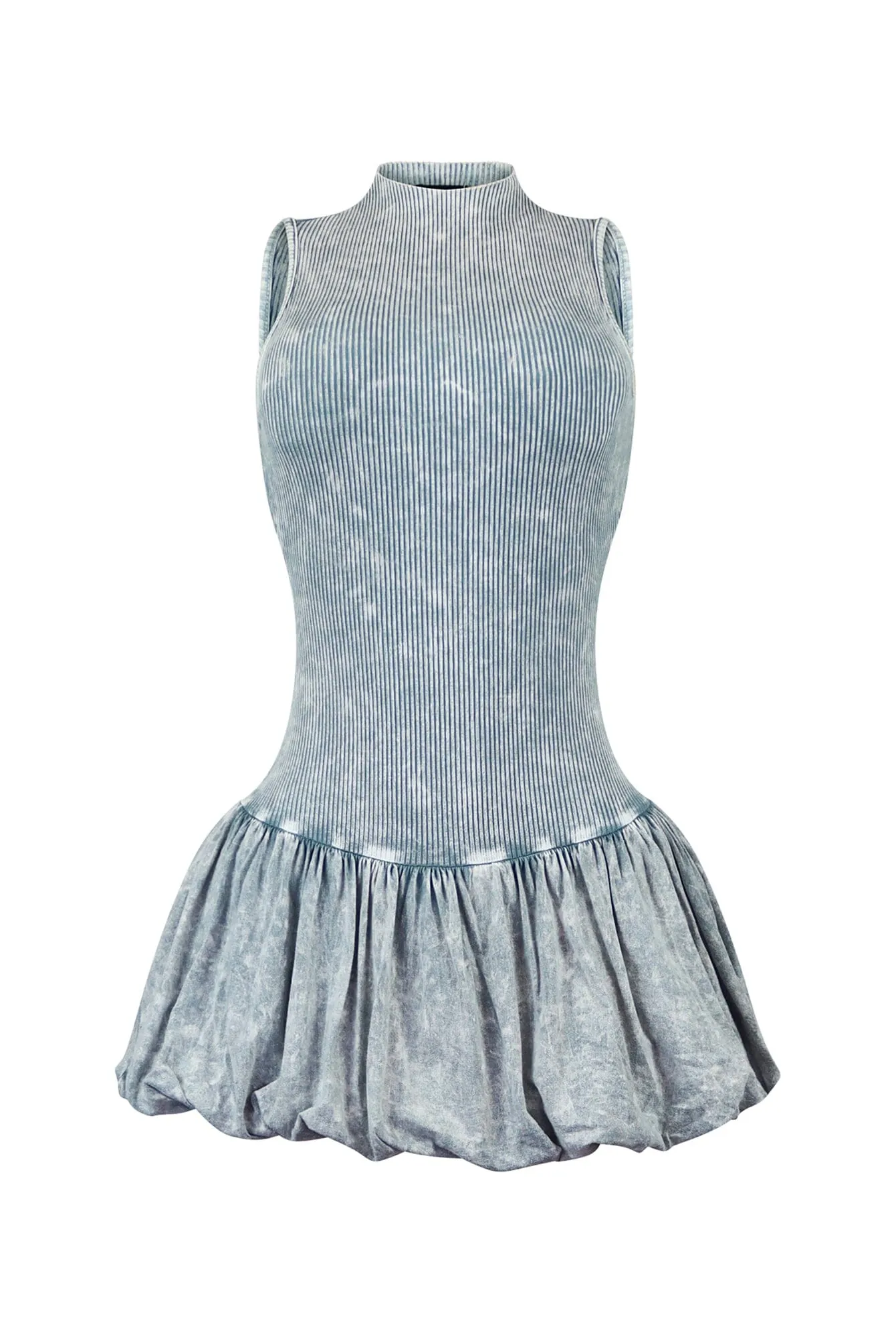 Mia Mineral Washed Bubble Sleeveless Mini Dress