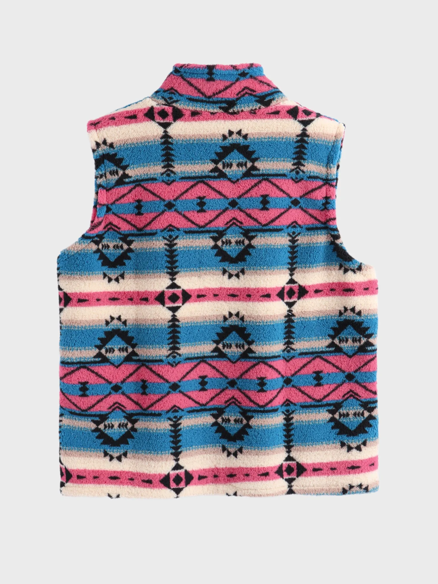 Midsize Tie-Dye Print Fleece Zip-up Vest