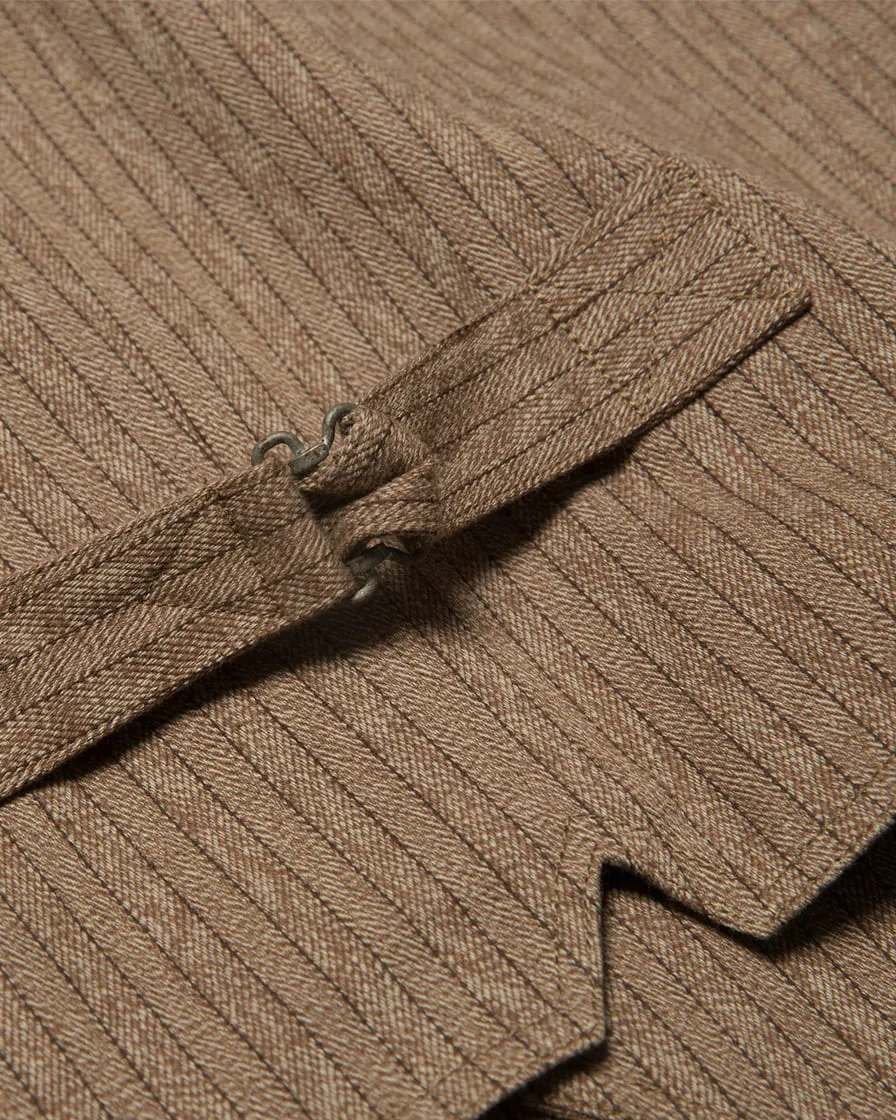 Mock Twill Pinstriped Vest Brown