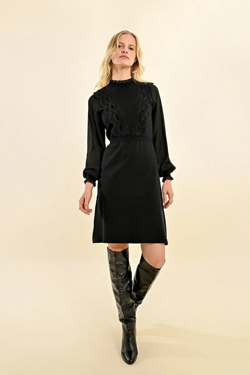 Molly Bracken Black Ruffle Dress