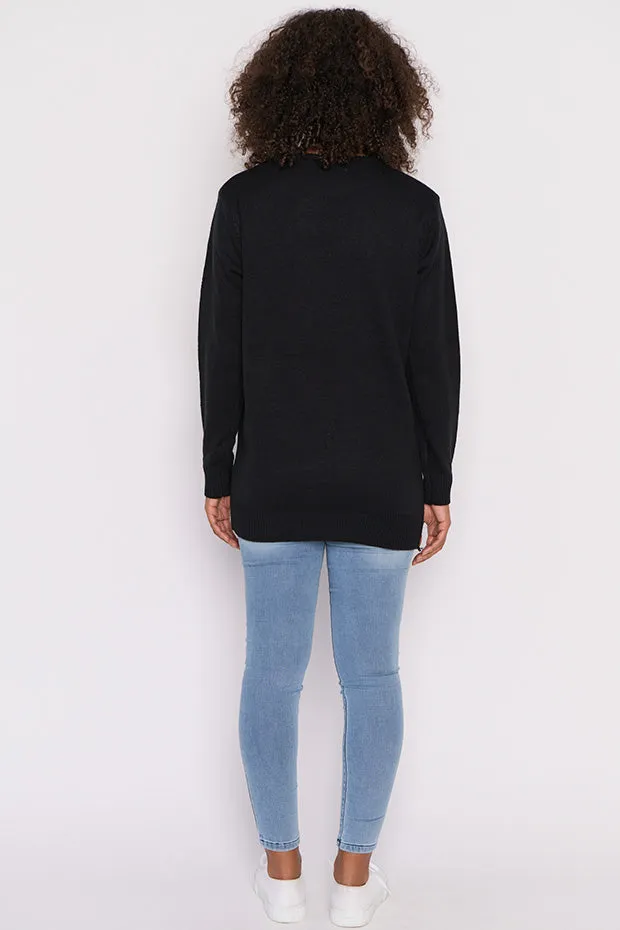 Monica Black Sequins Knit Jumper