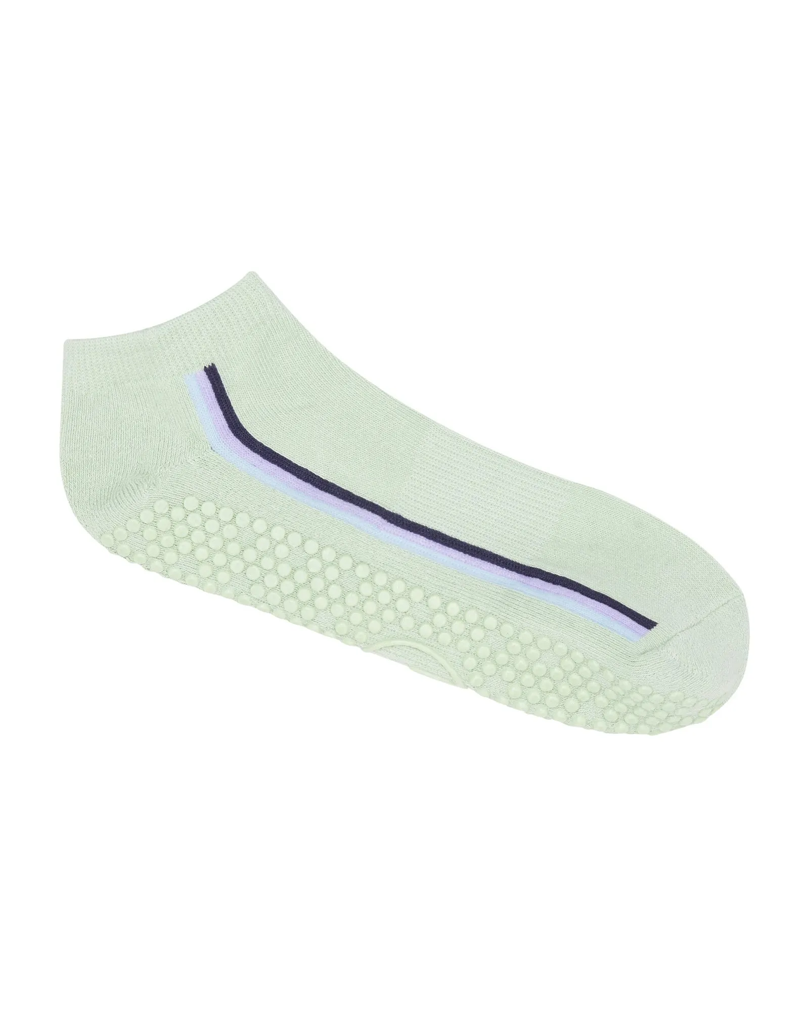 Move Active Classic Low Rise Grip Socks - Stellar Stripes Mint