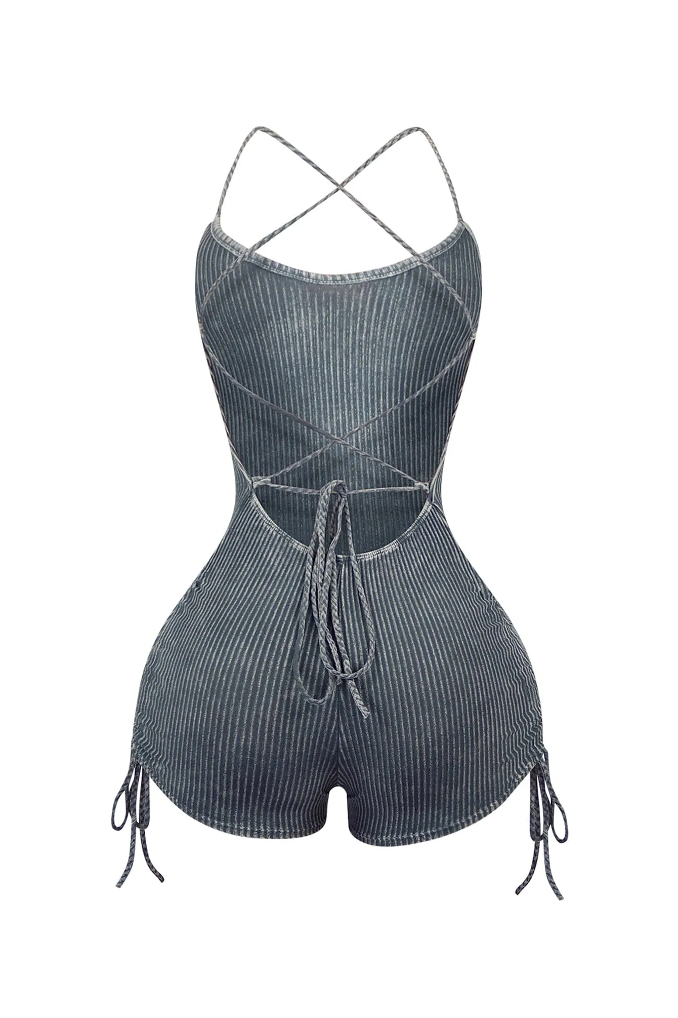 Niki Mineral Washed Ruched Romper