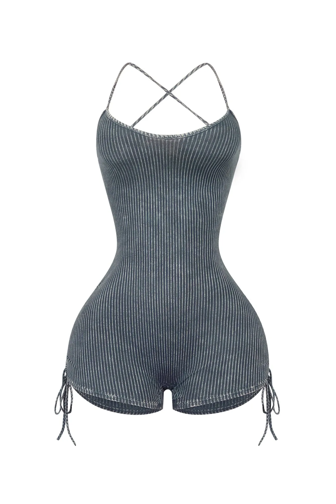 Niki Mineral Washed Ruched Romper