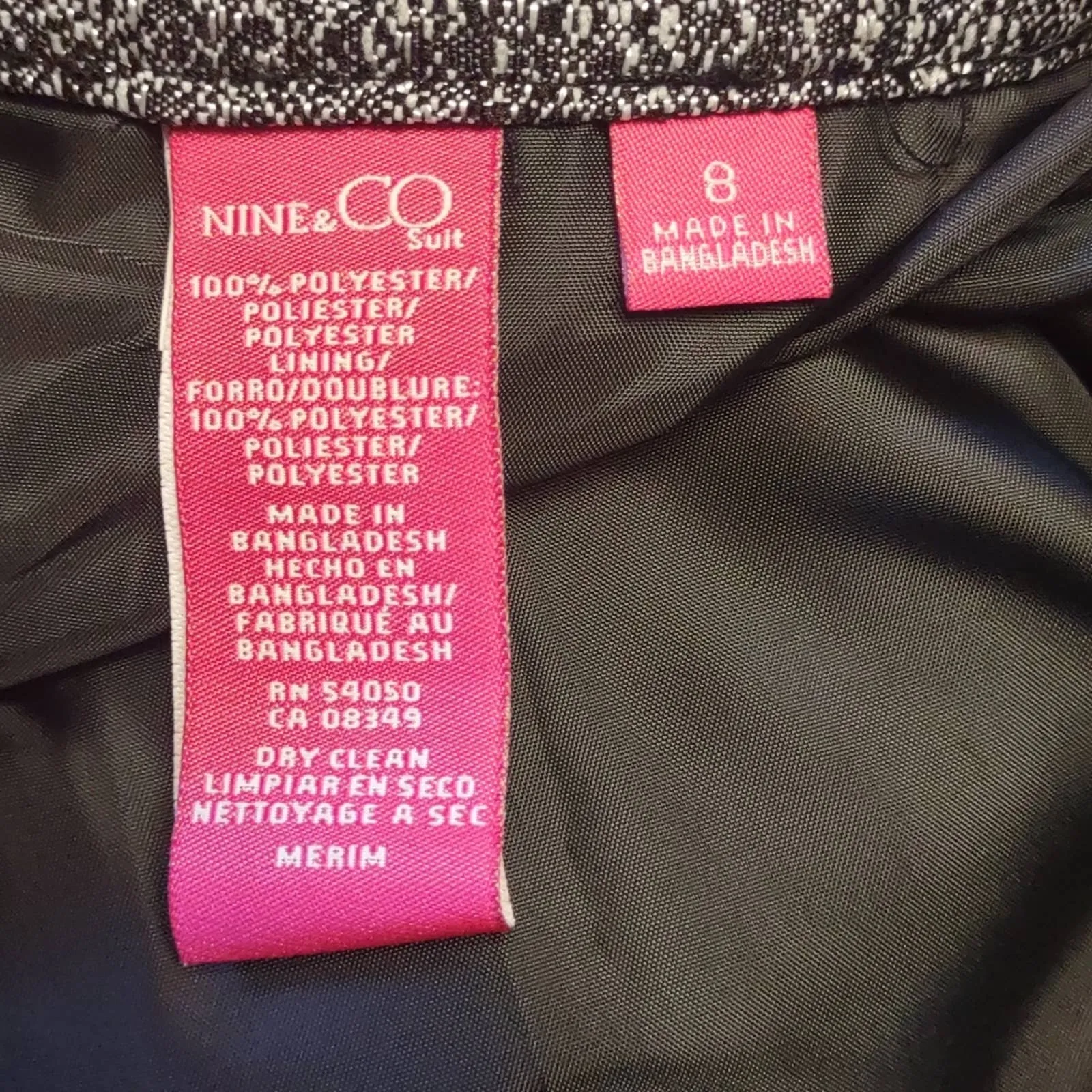 Nine & Co Short Sleeve Skirted Suit Set Black