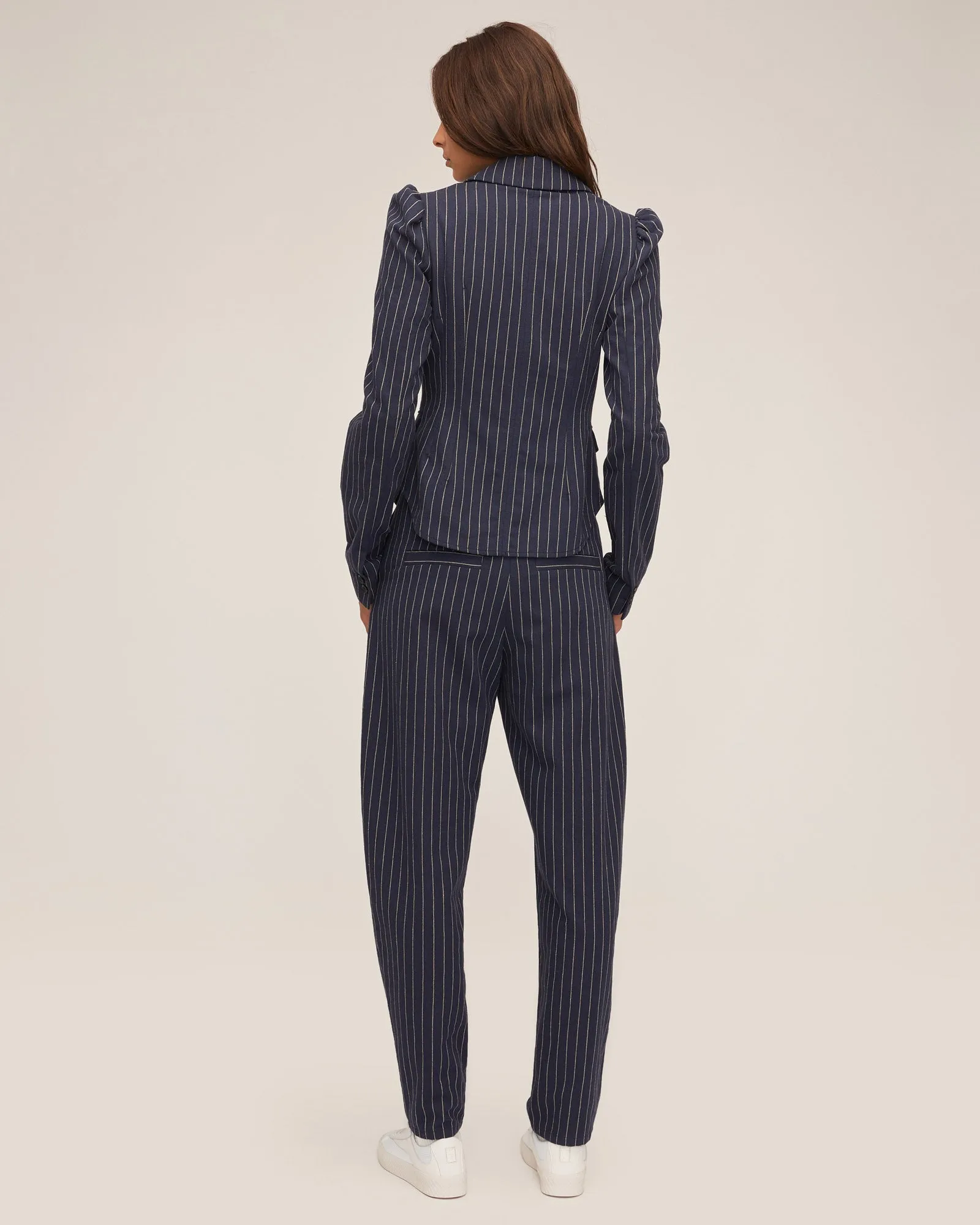 Noel Double Breasted Pinstripe Shirt Blazer