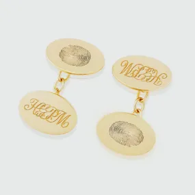 Northcote 9ct Yellow Gold Fingerprint Cufflinks