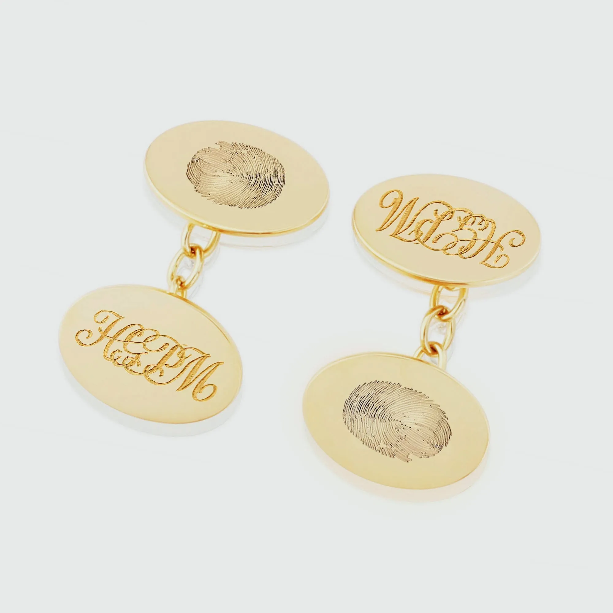 Northcote 9ct Yellow Gold Fingerprint Cufflinks