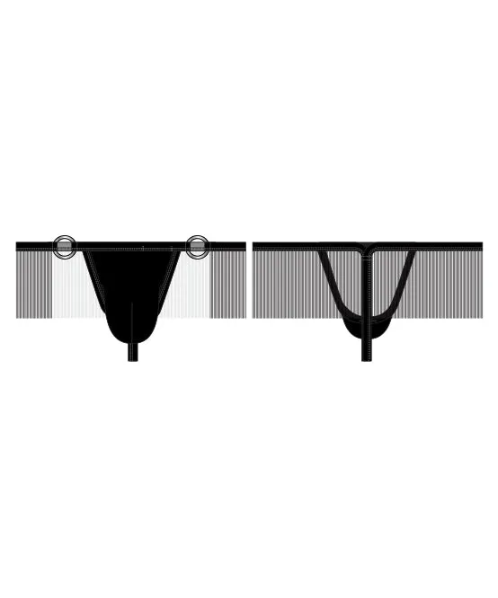 Onyx Fringe Thong w/ ALMOST NAKED®