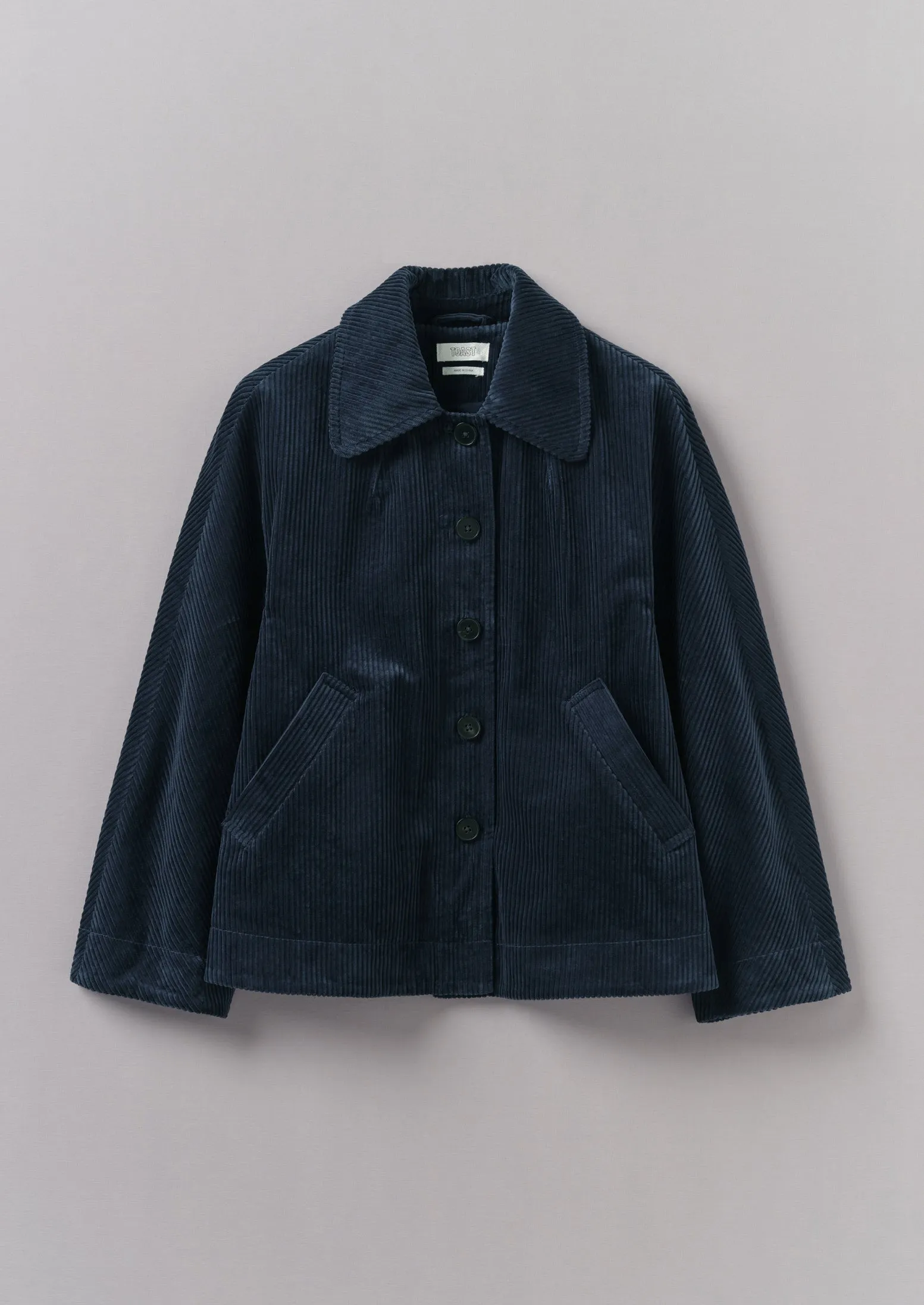 Organic Cord Swingy Jacket | Dusty Navy