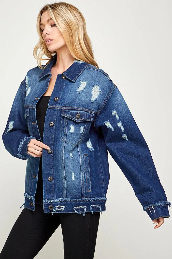 OVERSIZED COTTON DENIM JACKET