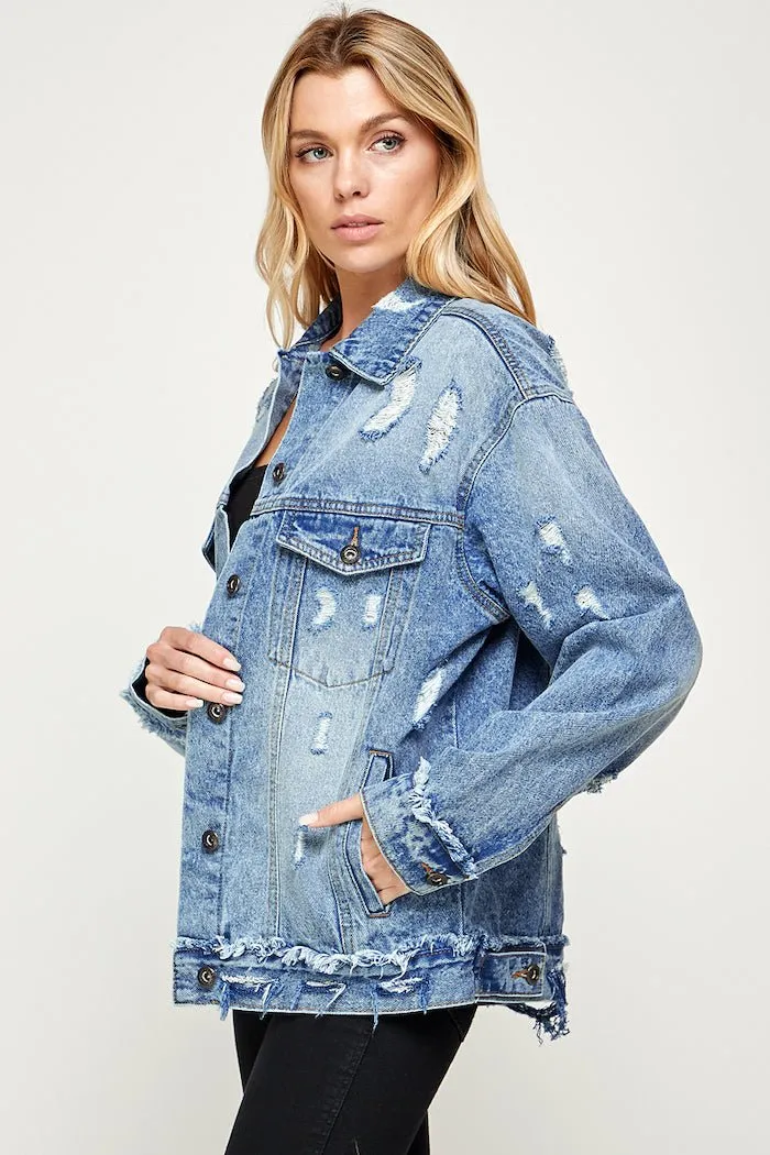 OVERSIZED COTTON DENIM JACKET