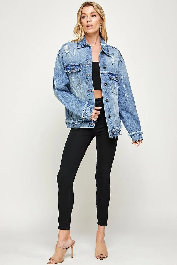 OVERSIZED COTTON DENIM JACKET