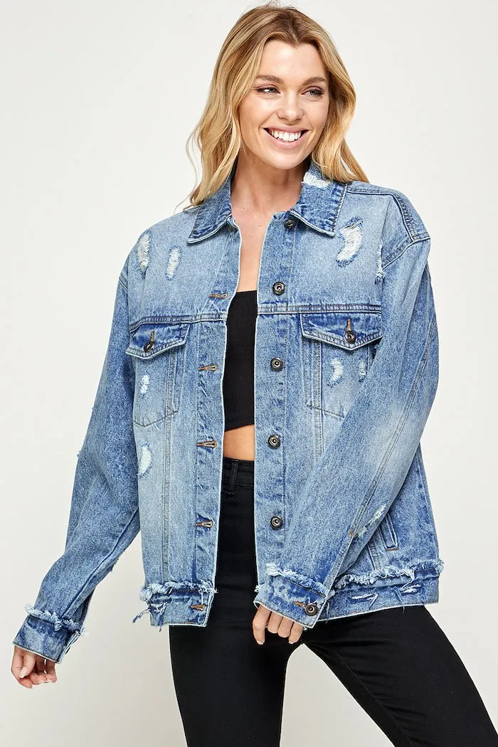 OVERSIZED COTTON DENIM JACKET