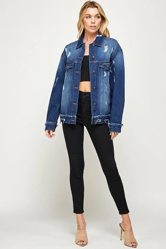 OVERSIZED COTTON DENIM JACKET