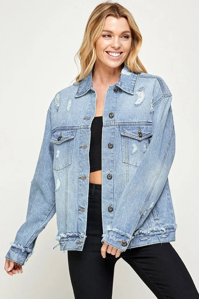 OVERSIZED COTTON DENIM JACKET