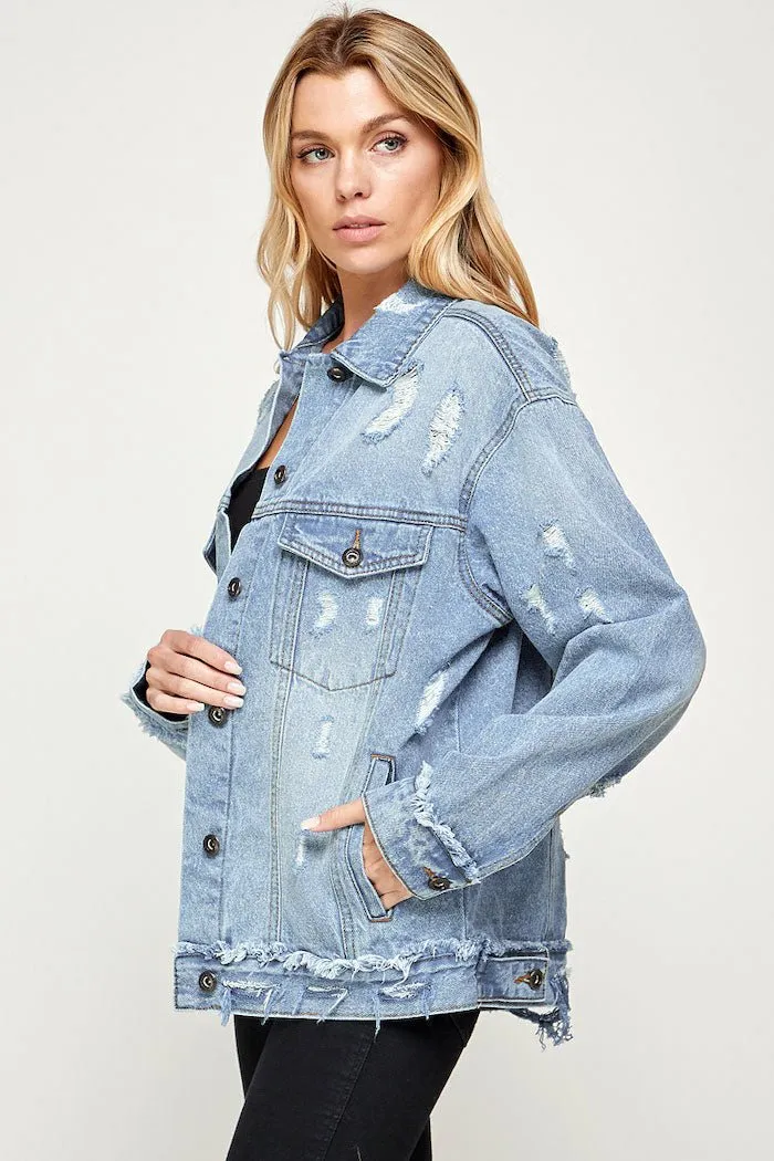 OVERSIZED COTTON DENIM JACKET