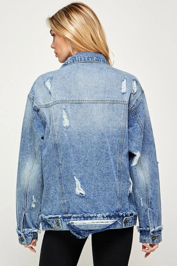 OVERSIZED COTTON DENIM JACKET